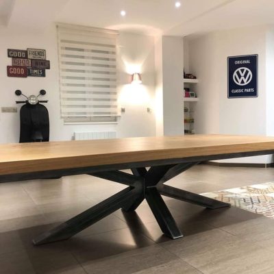 table industrielle pied central